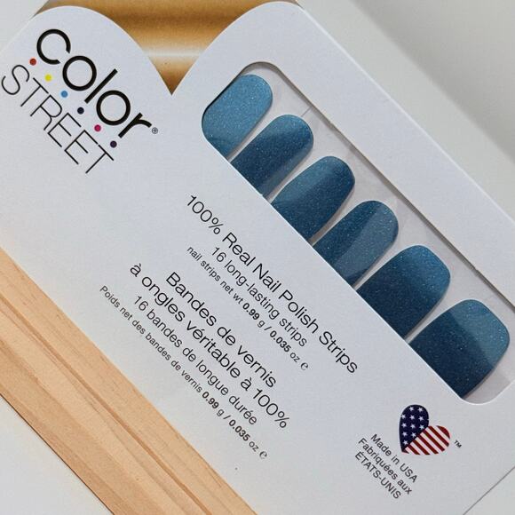 New Color Street “Space Case” Metalic Galactic Blue Shimmer Nail Strips - Picture 7 of 7